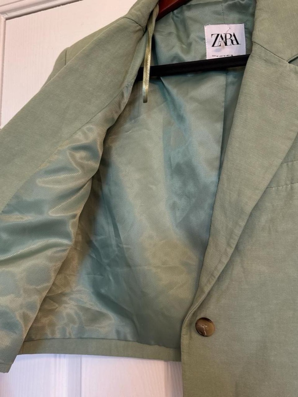 Zara Short-Sleeve Cropped Blazer in mint - Picture 5 of 5